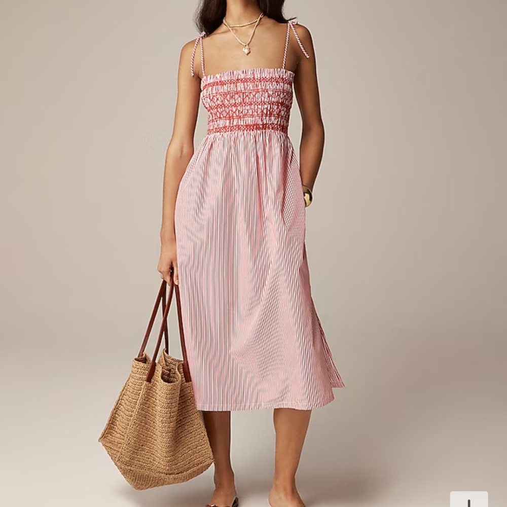 Jcrew Paloma dress in striped cotton poplin